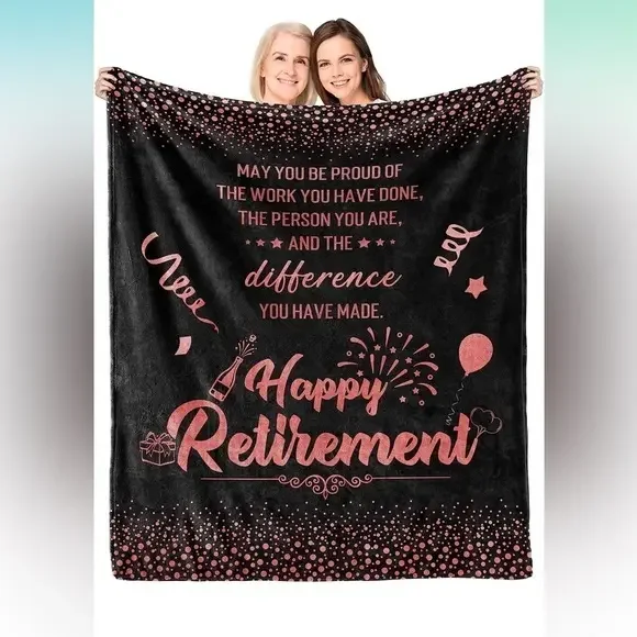 Retirement Gifts Retirement Blanket Retirement Party Soft Throw Photo Backdrop - Picture 1 of 6
